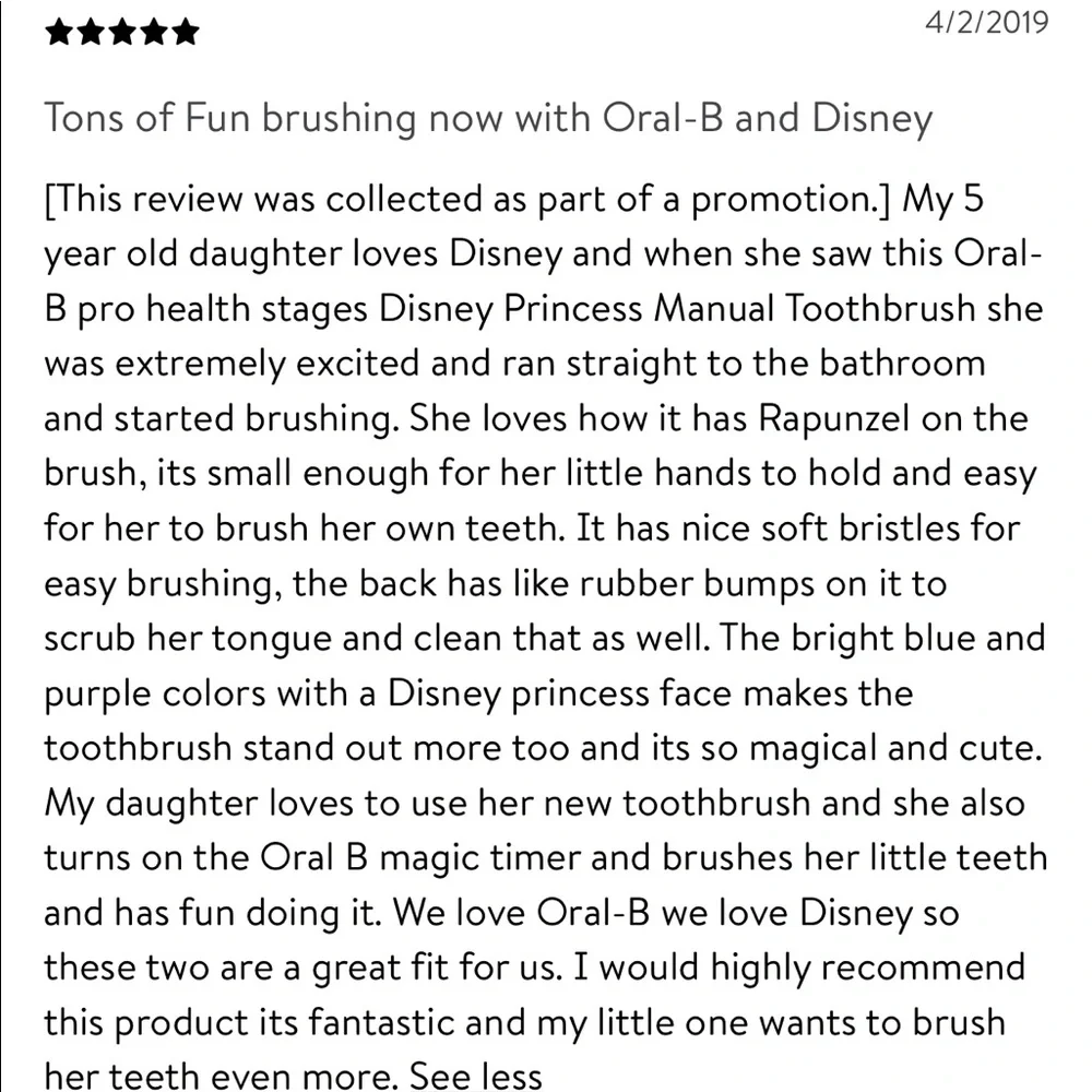 🎈$4🎈NEW Oral-B Disney Princess Ariel Toothbrush Age 5-7 Soft (1 Brush)
